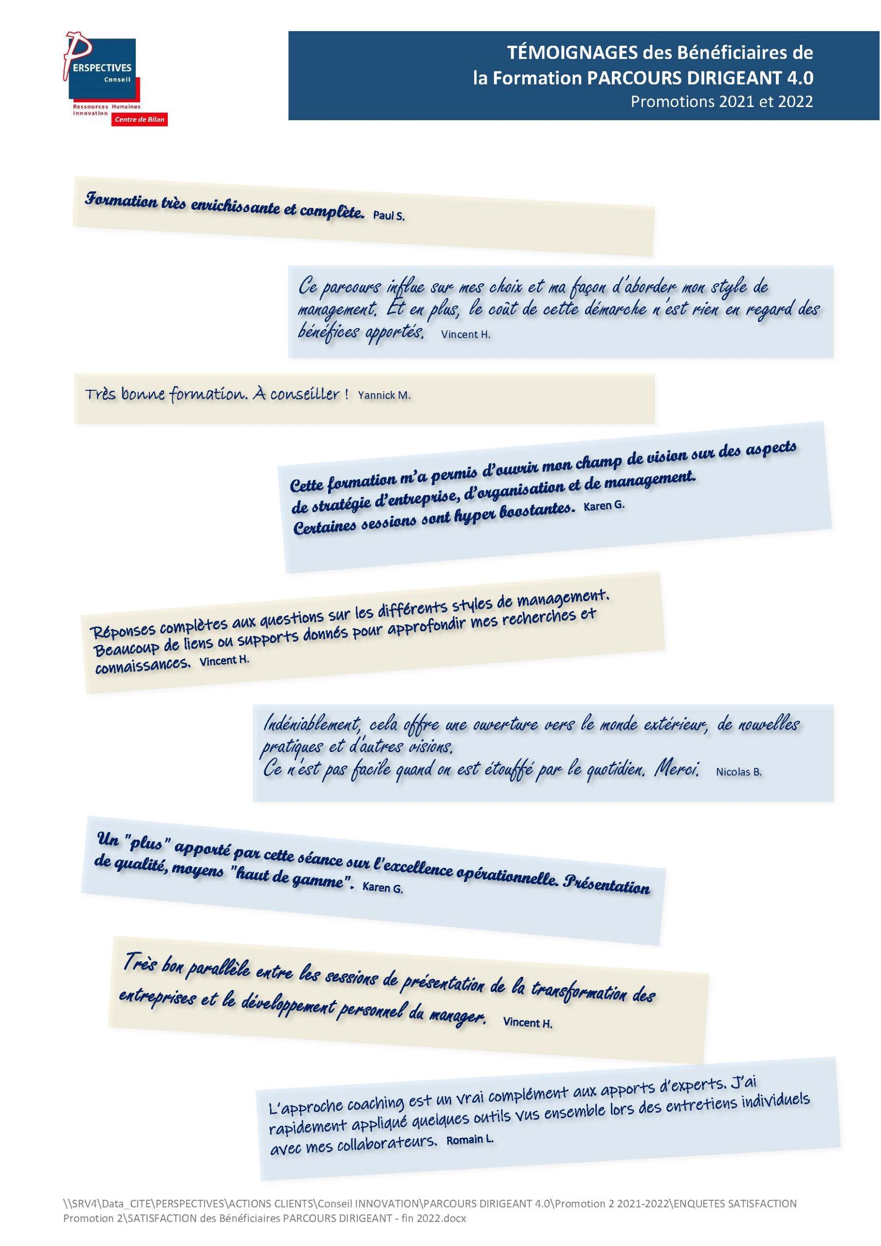 SATISFACTION des Bénéficiaires PARCOURS DIRIGEANT - fin 2022_Page_2 SATISFACTION des Bénéficiaires PARCOURS DIRIGEANT - fin 2022_Page_1